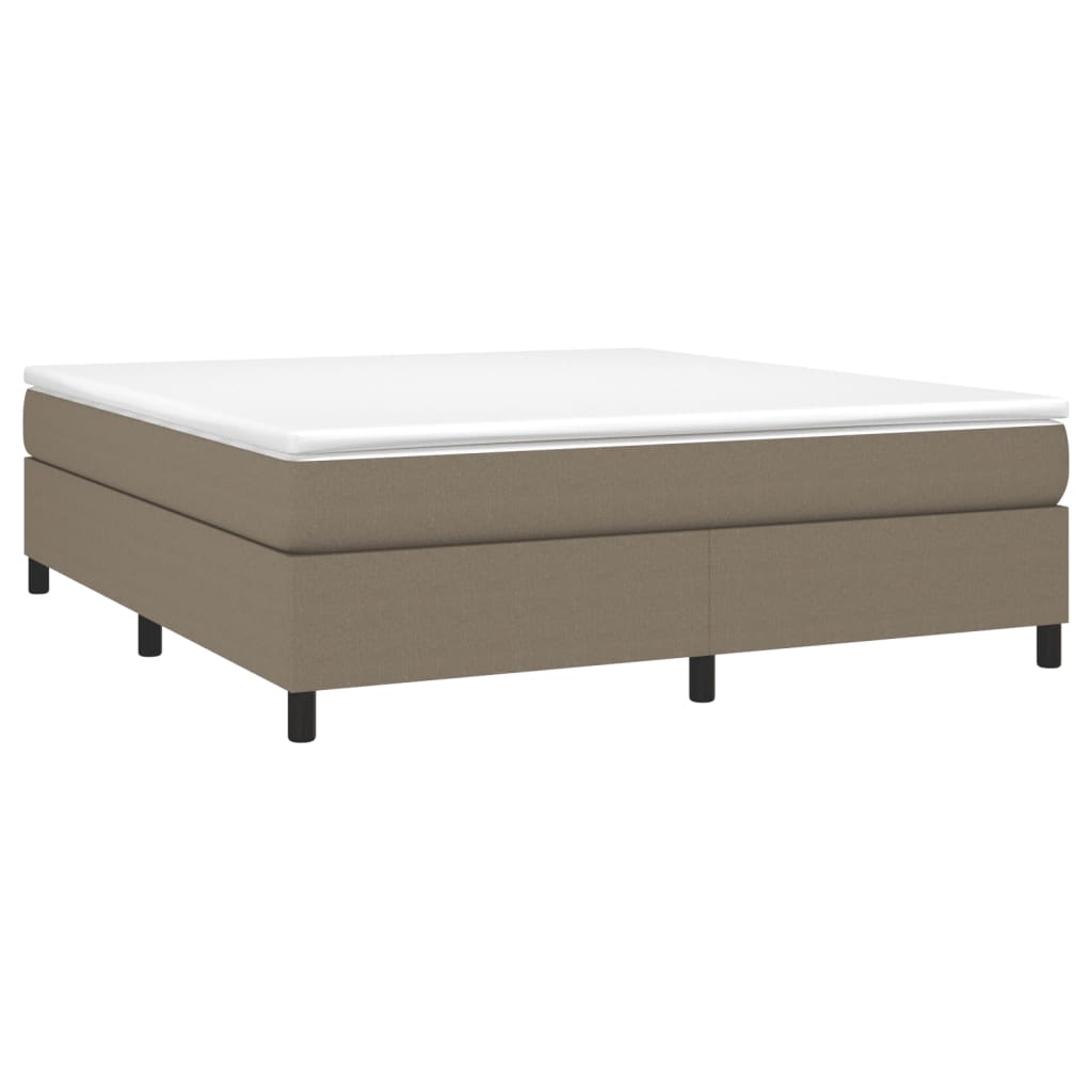 vidaXL Boxspring met matras stof taupe 160x200 cm afbeelding