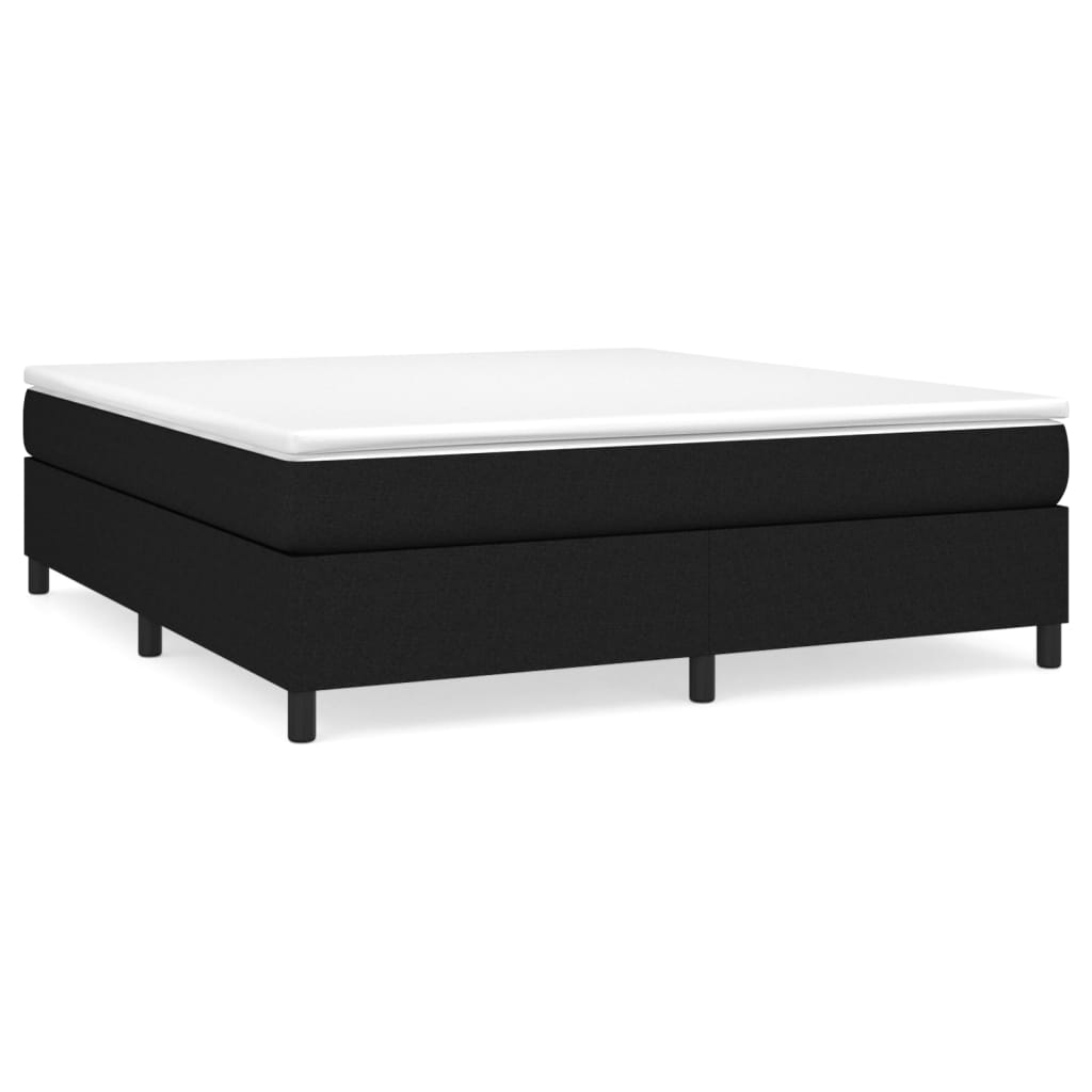 fekete szövet rugós ágy matraccal 180 x 200 cm
