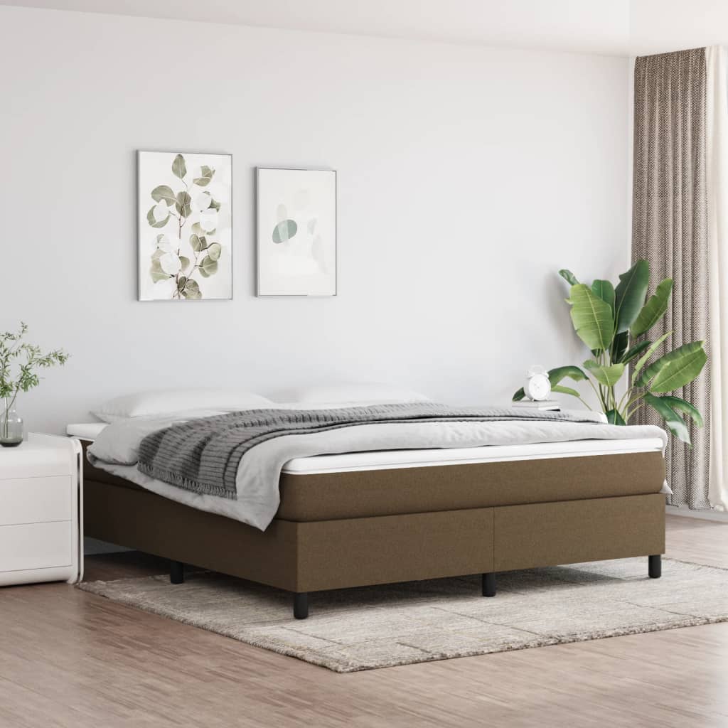 Boxspringbett mit Matratze Dunkelbraun 180×200 cm Stoff