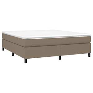 Box spring postel s matrací taupe 180x200 cm textil - obrázek 3
