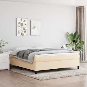 Box spring postel s matrací krémová 180x200 cm textil - obrázek 1