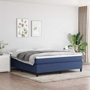 Box spring postel s matrací modrá 180x200 cm textil - obrázek 1