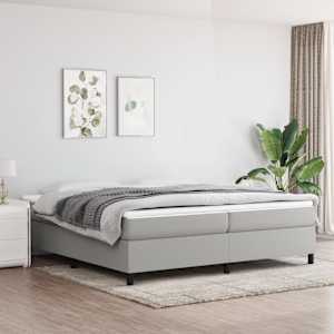 Box spring postel s matrací světle šedá 200 x 200 cm textil - obrázek 1