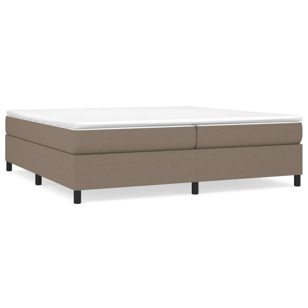 vidaXL Box spring postelja z vzmetnico taupe 200x200 cm blago