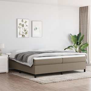Box spring postel s matrací taupe 200x200 cm textil - obrázek 1