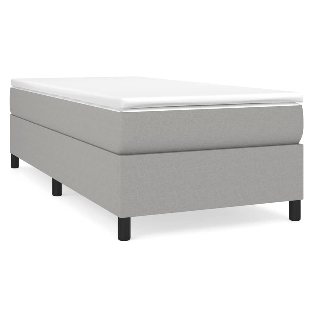 VidaXL Sommier à Ressorts Et Matelas Gris Clair 100x190cm Double Tissu