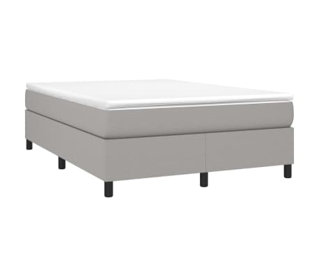 vidaXL Box Spring Bed with Mattress Light Gray 53.9"x74.8" Full Fabric