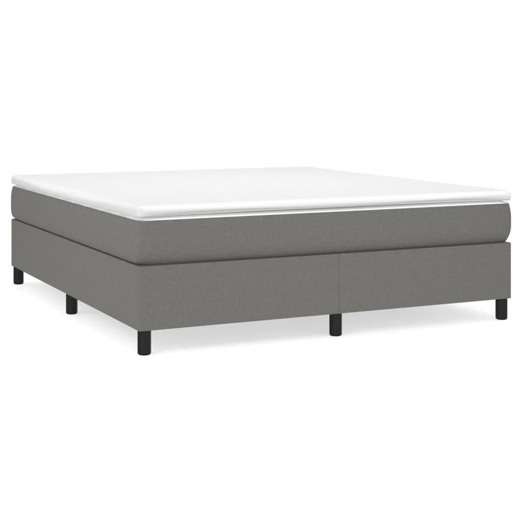 VidaXL Sommier à Lattes De Lit Et Matelas Gris Foncé 183x213 Cm Tissu