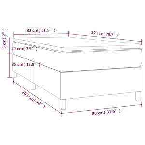 Box spring postelja z vzmetnico moder 80x200 cm blago - slika 10