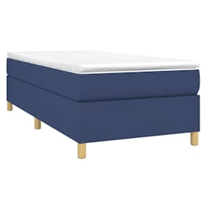 Box spring postel s matrací modrá 90x190 cm textil - obrázek 3