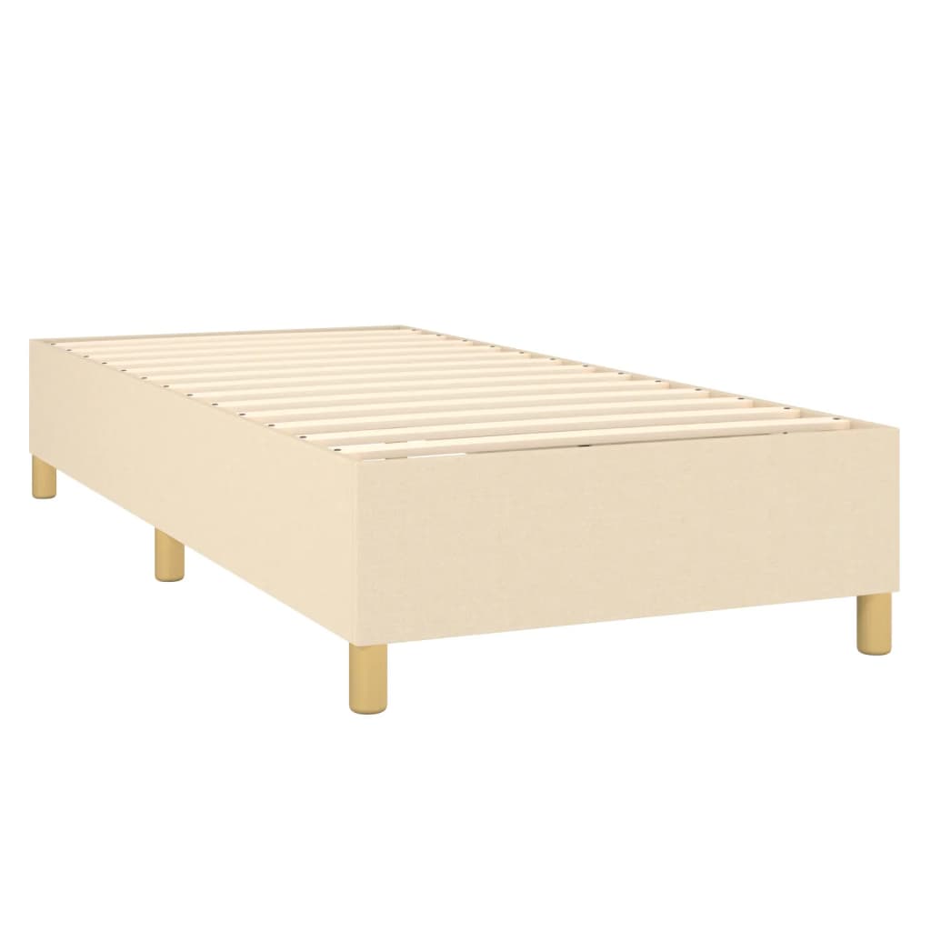 Krémszínű szövet rugós ágy matraccal 90 x 200 cm 