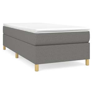 Box spring postel s matrací tmavě šedá 100 x 200 cm textil - obrázek 2