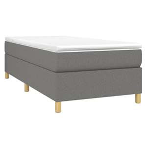 Box spring postel s matrací tmavě šedá 100 x 200 cm textil - obrázek 3