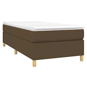 Box spring postel s matrací tmavě hnědá 100 x 200 cm textil - obrázek 3