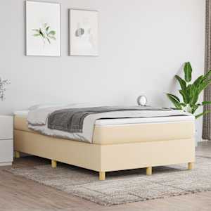 Box spring postelja z vzmetnico krem 120x200 cm blago