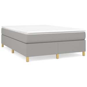 Box spring postel s matrací světle šedá 140 x 190 cm textil - obrázek 2