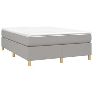 Box spring postel s matrací světle šedá 140 x 190 cm textil - obrázek 3