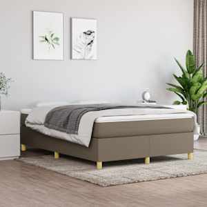 Box spring postel s matrací taupe 140x190 cm textil - obrázek 1
