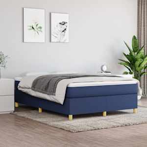 Box spring postel s matrací modrá 140x190 cm textil - obrázek 1