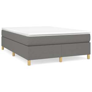 Box spring postel s matrací tmavě šedá 140x200 cm textil - obrázek 2