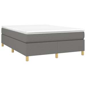 Box spring postel s matrací tmavě šedá 140x200 cm textil - obrázek 3