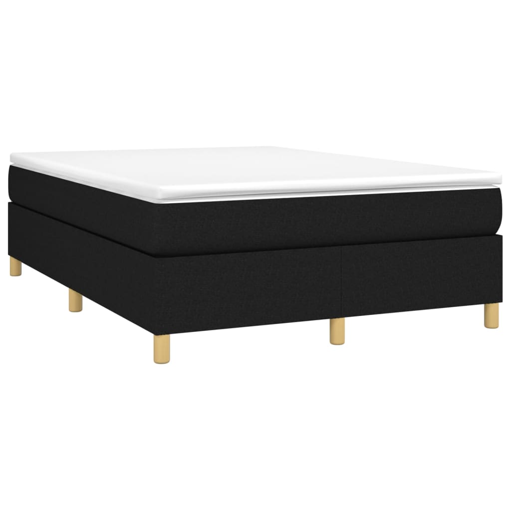 vidaXL Boxspring met matras stof zwart 140x200 cm afbeelding