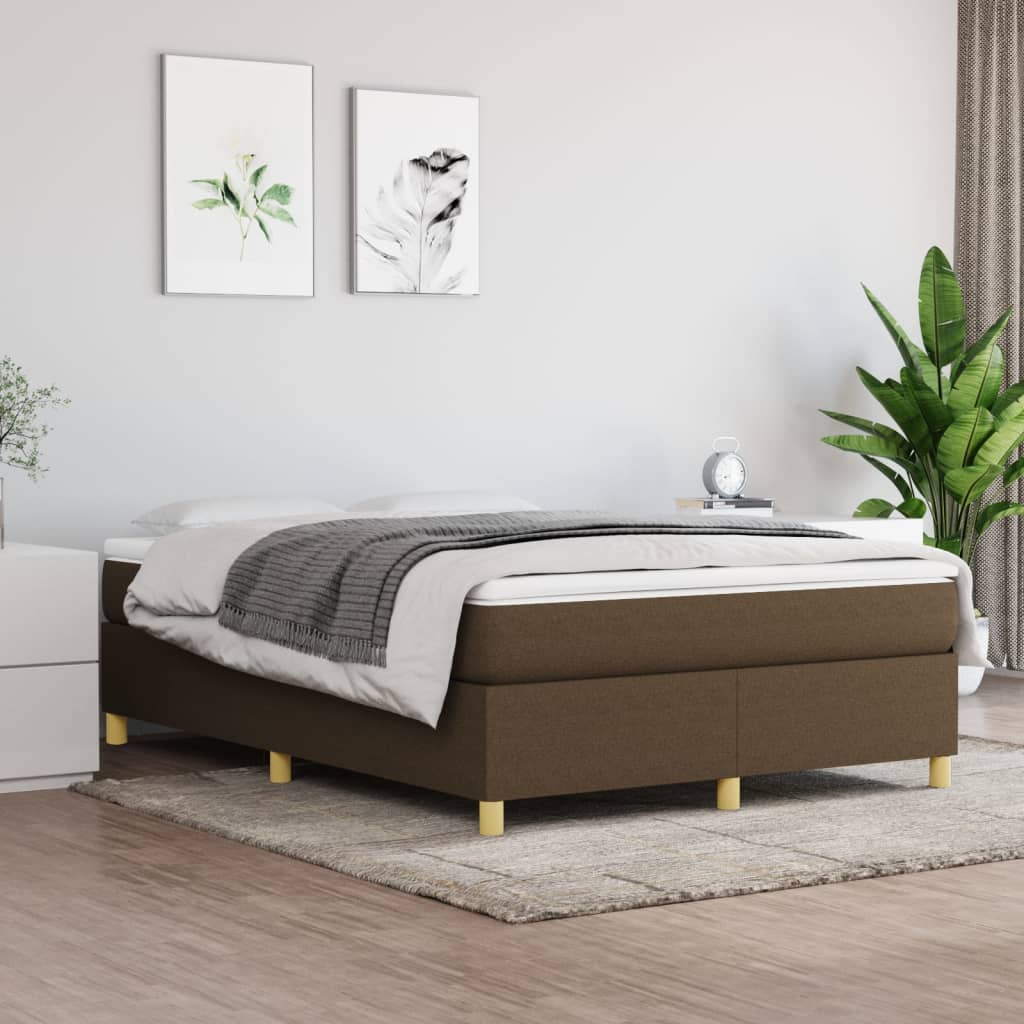 Boxspringbett mit Matratze Dunkelbraun 140×200 cm Stoff