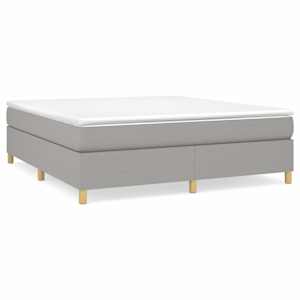 Box spring postel s matrací světle šedá 160 x 200 cm textil - obrázek 2
