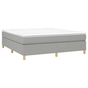 Box spring postel s matrací světle šedá 160 x 200 cm textil - obrázek 3