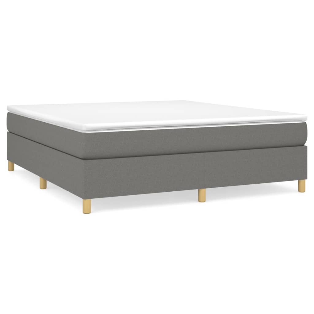 VidaXL Boxspring Met Matras Stof Donkergrijs 160x200 Cm