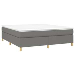 Box spring postel s matrací tmavě šedá 160x200 cm textil - obrázek 3