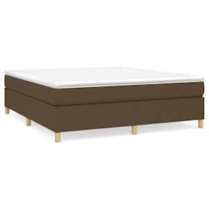 Box spring postel s matrací tmavě hnědá 160x200 cm textil - obrázek 2