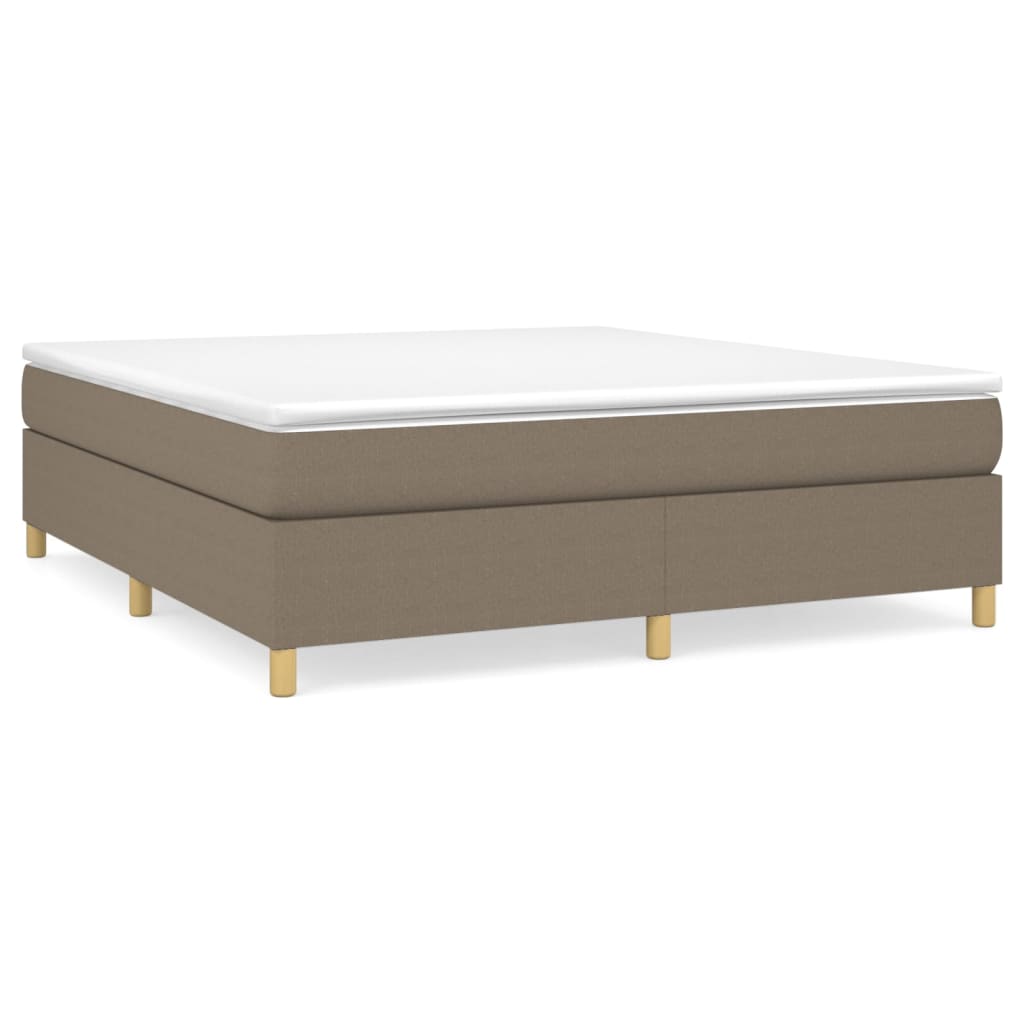 vidaXL Box spring postelja z vzmetnico taupe 160x200 cm blago