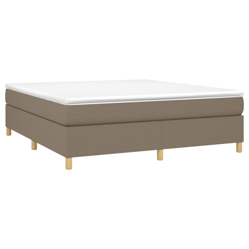 vidaXL Boxspring met matras stof taupe 160x200 cm afbeelding