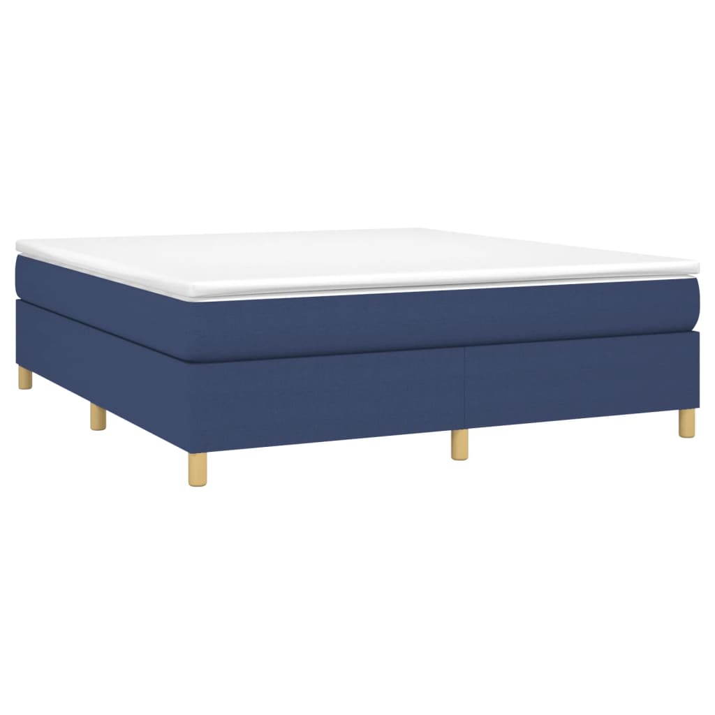 vidaXL Boxspring met matras stof blauw 160x200 cm afbeelding