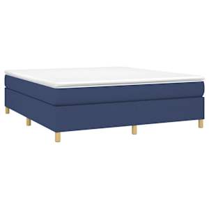 Box spring postel s matrací modrá 160x200 cm textil - obrázek 3