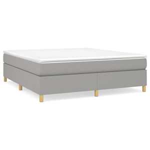 Box spring postel s matrací světle šedá 180 x 200 cm textil - obrázek 2