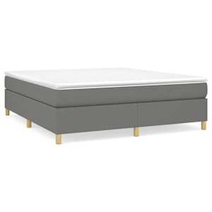 Box spring postel s matrací tmavě šedá 180x200 cm textil - obrázek 2