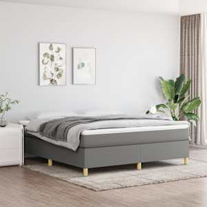Box spring postel s matrací tmavě šedá 180x200 cm textil - obrázek 1