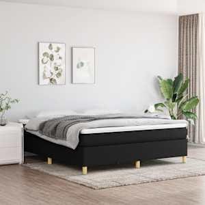 Box spring postel s matrací černá 180x200 cm textil - obrázek 1