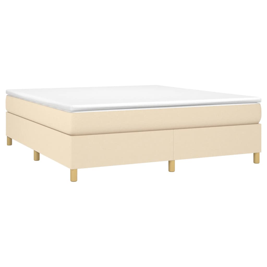 vidaXL Boxspring met matras stof crèmekleurig 180x200 cm afbeelding