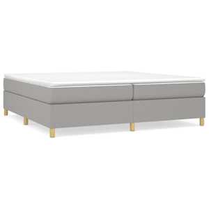Box spring postel s matrací světle šedá 200 x 200 cm textil - obrázek 2