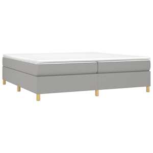 Box spring postel s matrací světle šedá 200 x 200 cm textil - obrázek 3