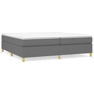 Box spring postel s matrací tmavě šedá 200x200 cm textil - obrázek 2