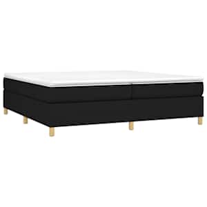 vidaXL Krevet s oprugama i madracem crni 200x200 cm od tkanine