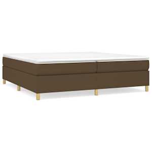 Box spring postel s matrací tmavě hnědá 200x200 cm textil - obrázek 2