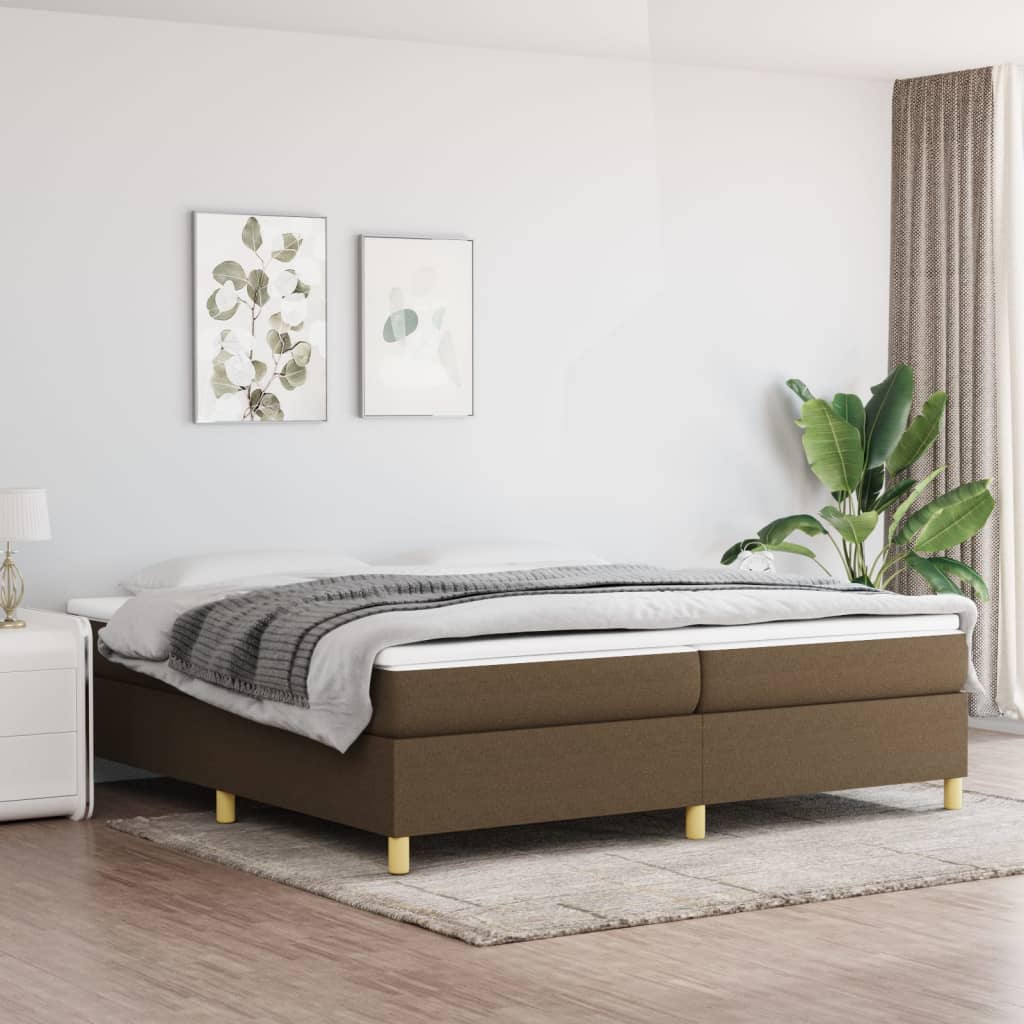 Boxspringbett mit Matratze Dunkelbraun 200×200 cm Stoff