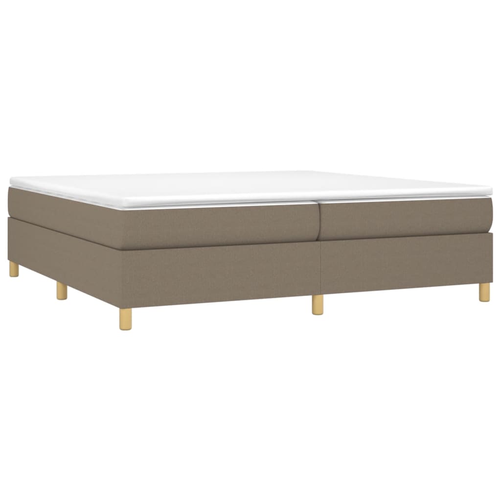 vidaXL Boxspring met matras stof taupe 200x200 cm afbeelding