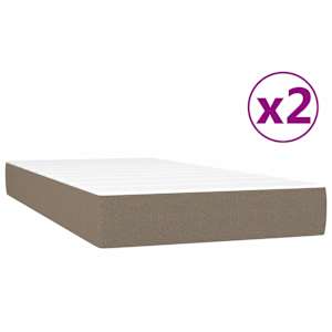 Box spring postel s matrací taupe 200x200 cm textil - obrázek 5