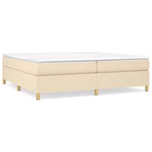 Box spring postel s matrací krémová 200x200 cm textil - obrázek 2